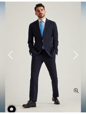 Bonobos Italian Performance Suit Dark Navy - 31W Pants & 36R Jacket